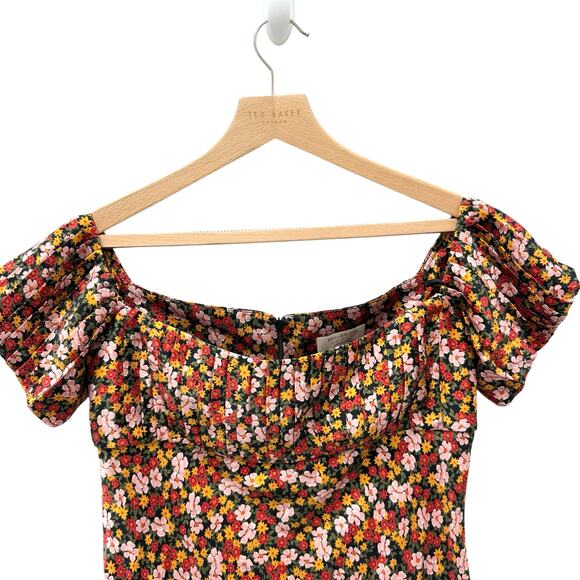 New Bec + Bridge New Romantics Silk‎ Mini Dress Floral Women’s Size 8 - Picture 7 of 13